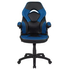 Chaise de jeu à dossier haut BlackArc en similicuir, siège pivotant réglable en hauteur et accoudoirs rembourrés relevables