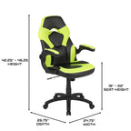 Chaise de jeu à dossier haut BlackArc en similicuir, siège pivotant réglable en hauteur et accoudoirs rembourrés relevables