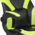 Chaise de jeu à dossier haut BlackArc en similicuir, siège pivotant réglable en hauteur et accoudoirs rembourrés relevables