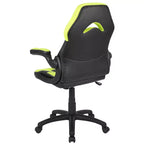Chaise de jeu à dossier haut BlackArc en similicuir, siège pivotant réglable en hauteur et accoudoirs rembourrés relevables