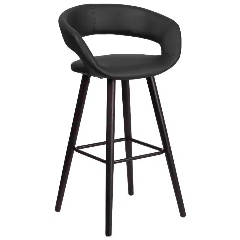 Merrick Lane Wood Ultramodern Bar Counter Stool With Upholstered Seat