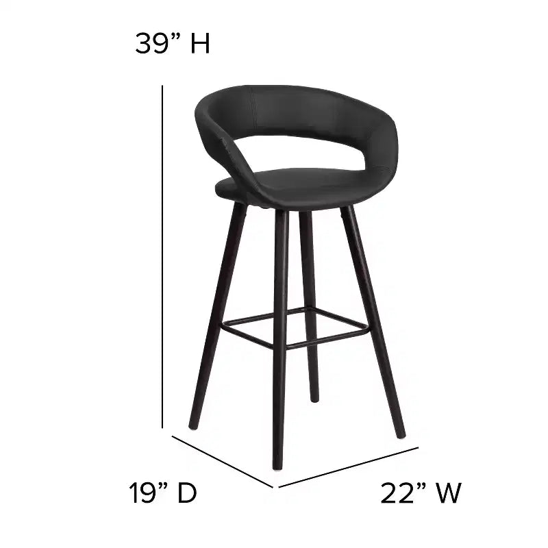 Tabouret de Bar Ultramoderne Merrick Lane Wood avec Assise Rembourrée