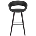 Tabouret de Bar Ultramoderne Merrick Lane Wood avec Assise Rembourrée