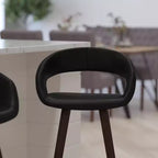 Tabouret de Bar Ultramoderne Merrick Lane Wood avec Assise Rembourrée