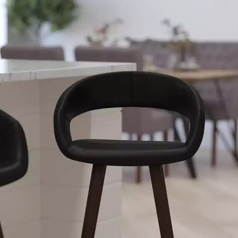 Tabouret de Bar Ultramoderne Merrick Lane Wood avec Assise Rembourrée