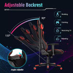 Chaise de jeu Costway pivotante réglable avec lumières LED dynamiques