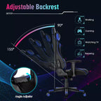 Chaise de jeu Costway pivotante réglable avec lumières LED dynamiques