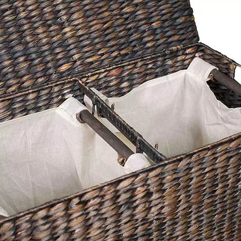 Panier à linge double BirdRock Home avec couvercle et intérieur divisé