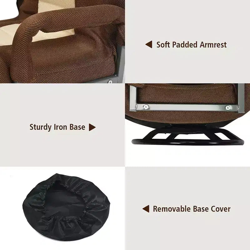 Chaise de jeu au sol pivotante à 360 degrés Costway avec dossier pliable et réglable