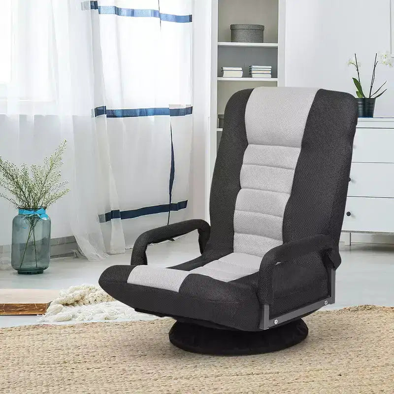Chaise de jeu au sol pivotante à 360 degrés Costway avec dossier pliable et réglable