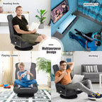 Chaise de jeu au sol pivotante à 360 degrés Costway avec dossier pliable et réglable