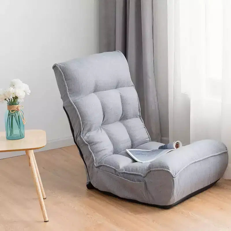 Costway Fauteuil de sol 4 positions pliant avec dossier et appui-tête réglables Gris