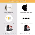 Costway Miroir mural de porte, plein pied, à suspendre, pour chambre à coucher, salle de bain, café/noir