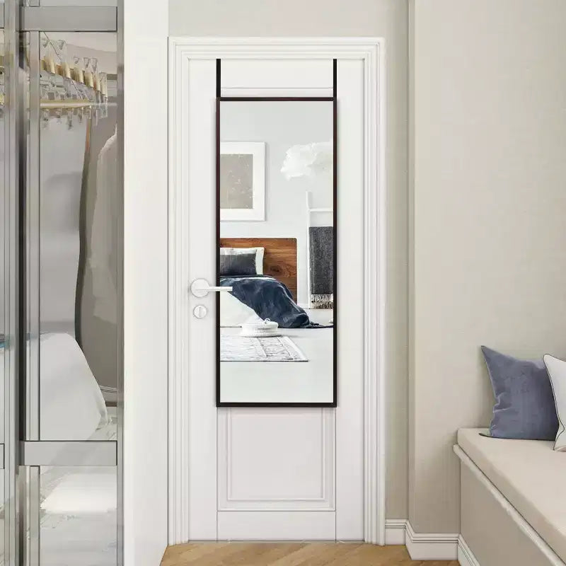 Costway Miroir mural de porte, plein pied, à suspendre, pour chambre à coucher, salle de bain, café/noir