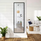 Costway Miroir mural de porte, plein pied, à suspendre, pour chambre à coucher, salle de bain, café/noir