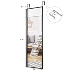 Costway Miroir mural de porte, plein pied, à suspendre, pour chambre à coucher, salle de bain, café/noir