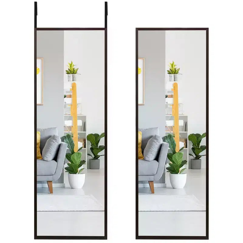 Costway Miroir mural de porte, plein pied, à suspendre, pour chambre à coucher, salle de bain, café/noir