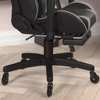 Chaise de jeu Flash Furniture X30 Chaise d'ordinateur de course avec dossier inclinable, repose-pieds coulissant et roulettes transparentes