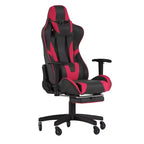 Chaise de jeu Flash Furniture X30 Chaise d'ordinateur de course avec dossier inclinable, repose-pieds coulissant et roulettes transparentes