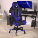 Chaise de bureau de jeu Flash Furniture X20, type baquet, pour ordinateur, réglable, avec dossier inclinable et roulettes transparentes