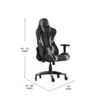 Chaise de bureau de jeu Flash Furniture X20, type baquet, pour ordinateur, réglable, avec dossier inclinable et roulettes transparentes