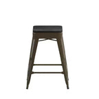 Flash Furniture Cierra, ensemble de 4 tabourets de bar en métal sans dossier de 61 cm de hauteur, de qualité commerciale, pour l'intérieur, avec sièges en résine polyvalente tout temps