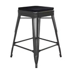 Flash Furniture Cierra, ensemble de 4 tabourets de bar en métal sans dossier de 61 cm de hauteur, de qualité commerciale, pour l'intérieur, avec sièges en résine polyvalente tout temps