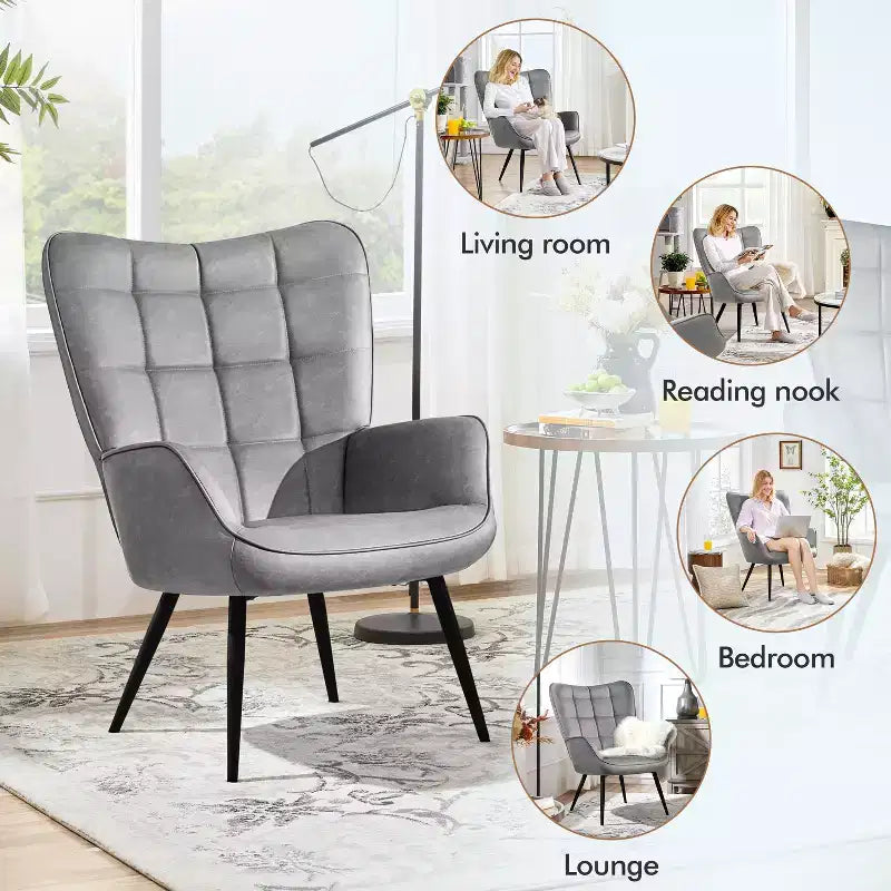 Fauteuil d'appoint en cuir à oreilles Yaheetech pour salon