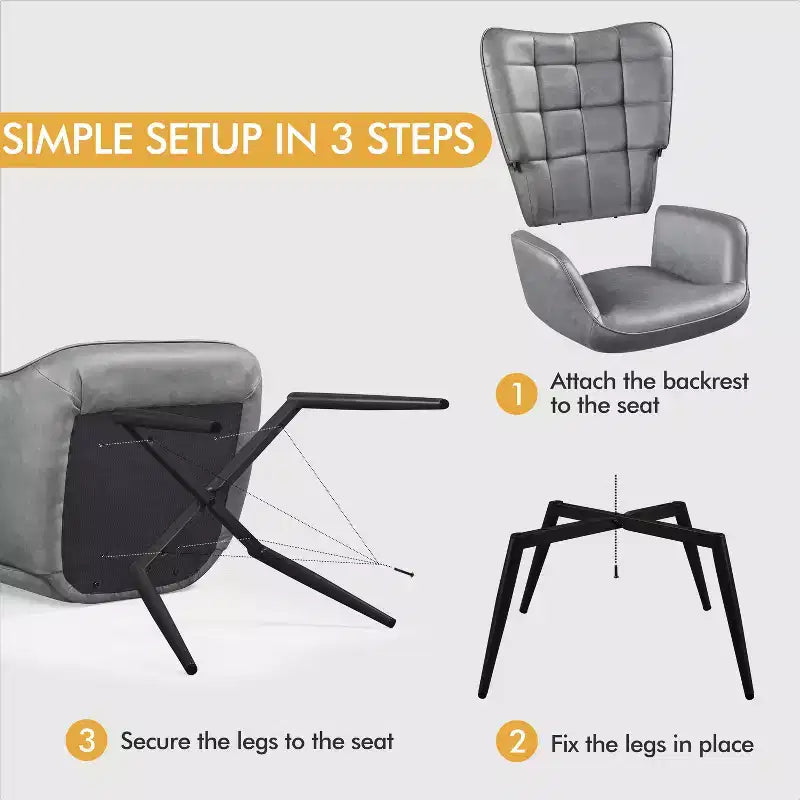 Fauteuil d'appoint en cuir à oreilles Yaheetech pour salon