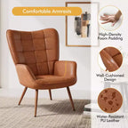 Fauteuil d'appoint en cuir à oreilles Yaheetech pour salon