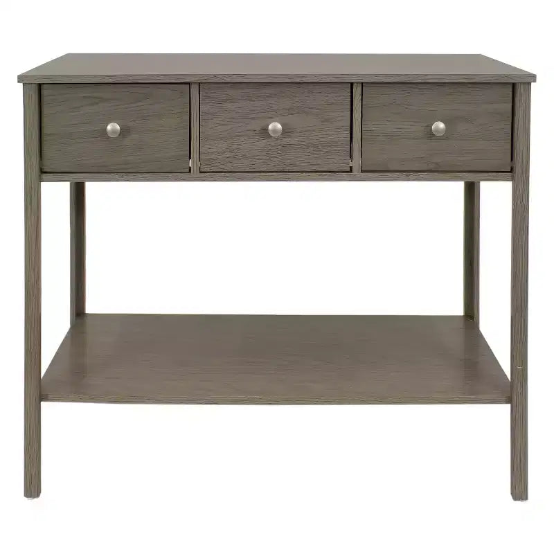 Sunnydaze – Console d'entrée d'intérieur en MDF avec 3 tiroirs – 76 cm H – Gris tonnerre