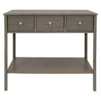 Sunnydaze – Console d'entrée d'intérieur en MDF avec 3 tiroirs – 76 cm H – Gris tonnerre