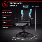 Chaise de gaming RESPAWN Flexx Mesh avec support lombaire et appui-tête réglable
