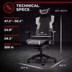 Chaise de gaming RESPAWN Flexx Mesh avec support lombaire et appui-tête réglable