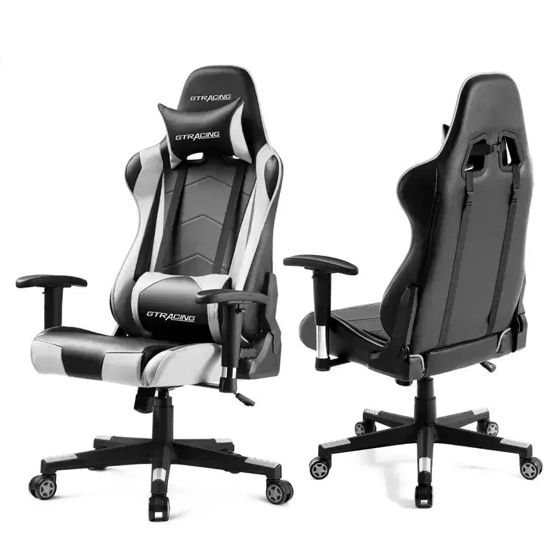 Chaise de Bureau Gaming en Cuir PU avec Appuie-tête et Coussin Lombaire Ajustables - GTRACING
