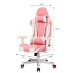 Chaise de Bureau Gaming en Cuir PU avec Appuie-tête et Coussin Lombaire Ajustables - GTRACING