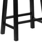 Tabourets de bar PJ Wood Classic Saddle-Seat de 61 cm pour cuisines, salles à manger et bars, avec assise sans dossier et 4 pieds carrés, noirs (lot de 4)