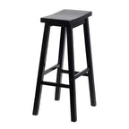 Tabourets de bar PJ Wood Classic Saddle-Seat de 73,66 cm pour cuisines, salles à manger et bars, sans dossier et avec 4 pieds carrés, noirs (lot de 4)