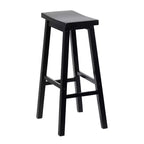 Tabourets de bar PJ Wood Classic Saddle-Seat de 73,66 cm pour cuisines, salles à manger et bars, sans dossier et avec 4 pieds carrés, noirs (lot de 4)