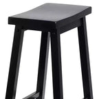 Tabourets de bar PJ Wood Classic Saddle-Seat de 73,66 cm pour cuisines, salles à manger et bars, sans dossier et avec 4 pieds carrés, noirs (lot de 4)