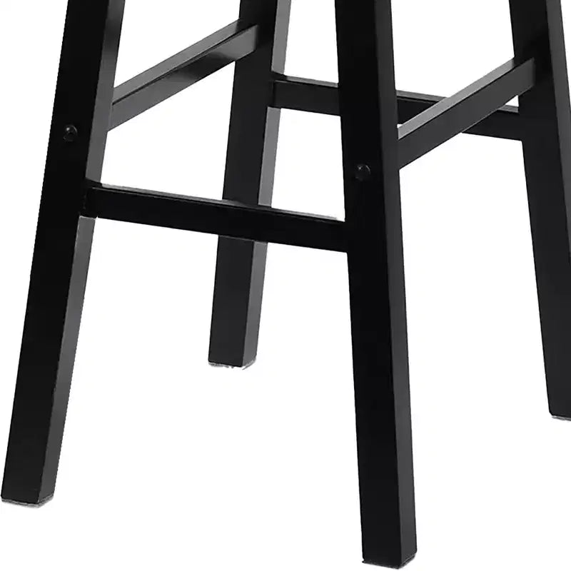 Tabourets de bar PJ Wood Classic Saddle-Seat de 73,66 cm pour cuisines, salles à manger et bars, sans dossier et avec 4 pieds carrés, noirs (lot de 4)