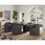 Chaise de salle à manger moderne ronde en similicuir Anna - Manhattan Comfort