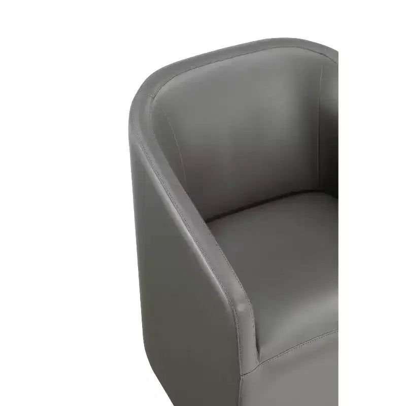 Chaise de salle à manger moderne ronde en similicuir Anna - Manhattan Comfort