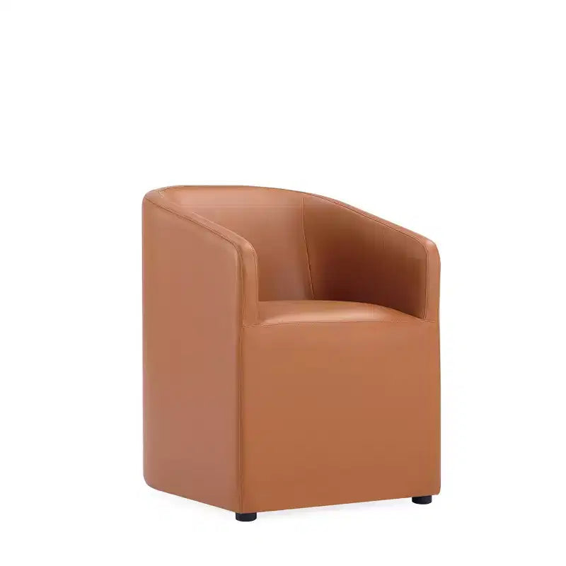 Chaise de salle à manger moderne ronde en similicuir Anna - Manhattan Comfort