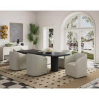 Chaise de salle à manger moderne ronde en similicuir Anna - Manhattan Comfort