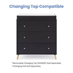 Commode 3 tiroirs Jordan avec tiroirs autobloquants Delta Children