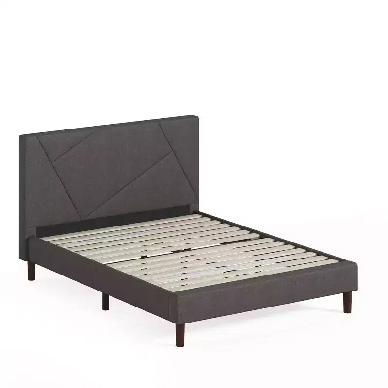 Lit plateforme rembourré Judy gris - Zinus