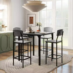 HOMCOM Ensemble Table de Bar Haute Moderne avec Tabourets, Table de Cuisine Compacte avec Repose-Pieds, Pieds en Métal