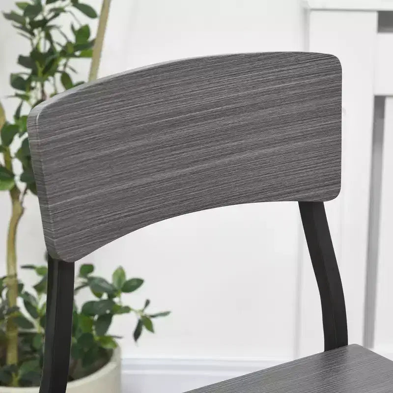HOMCOM Ensemble Table de Bar Haute Moderne avec Tabourets, Table de Cuisine Compacte avec Repose-Pieds, Pieds en Métal