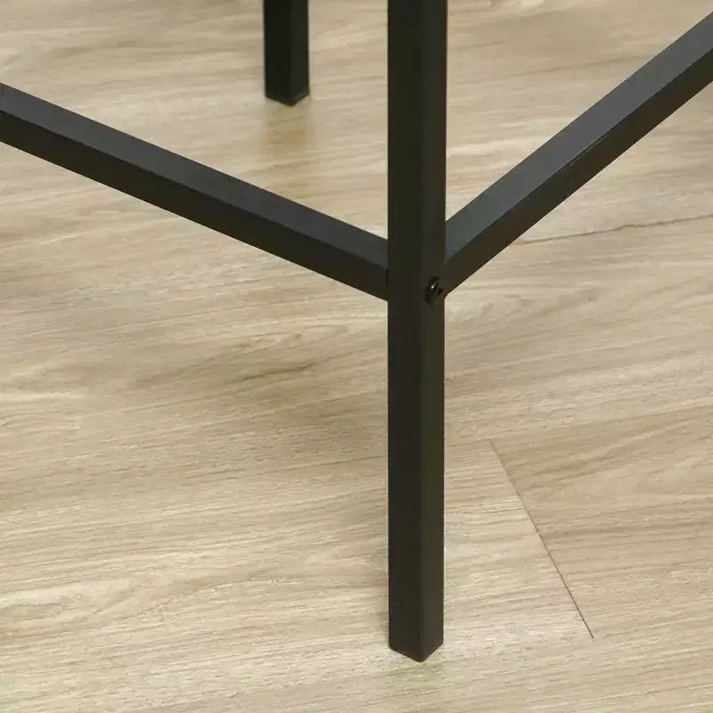 HOMCOM Ensemble Table de Bar Haute Moderne avec Tabourets, Table de Cuisine Compacte avec Repose-Pieds, Pieds en Métal